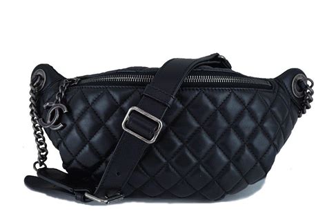 chanel fanny pack black|Chanel fanny pack for women.